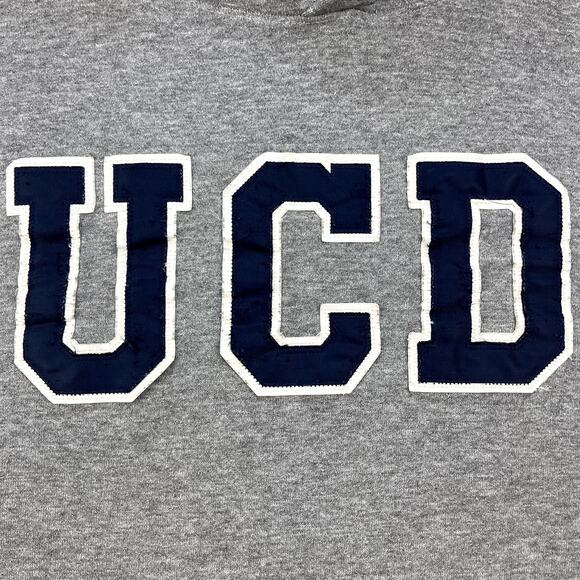 Vintage UC Davis Hoodie Sweatshirt Adult XS Gray UCD University College USA 90s - Picture 3 of 10